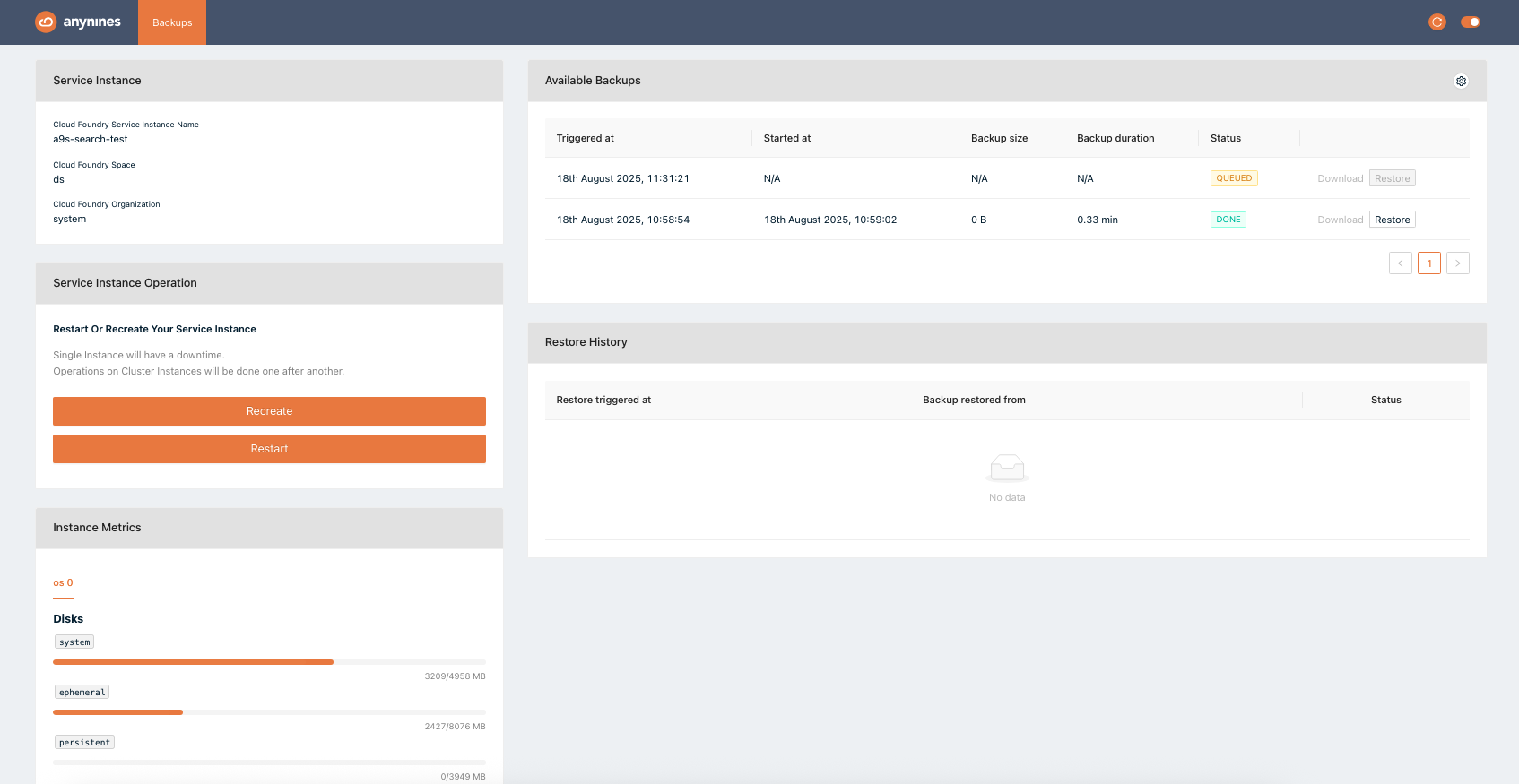 screenshot of a9s Search